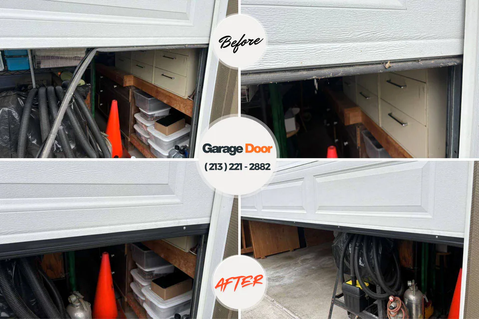 Before and after: garage door repair Smyrna, GA